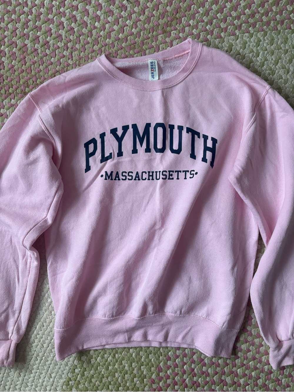 Plymouth Massachusetts Pink Crewneck Sweatshirt